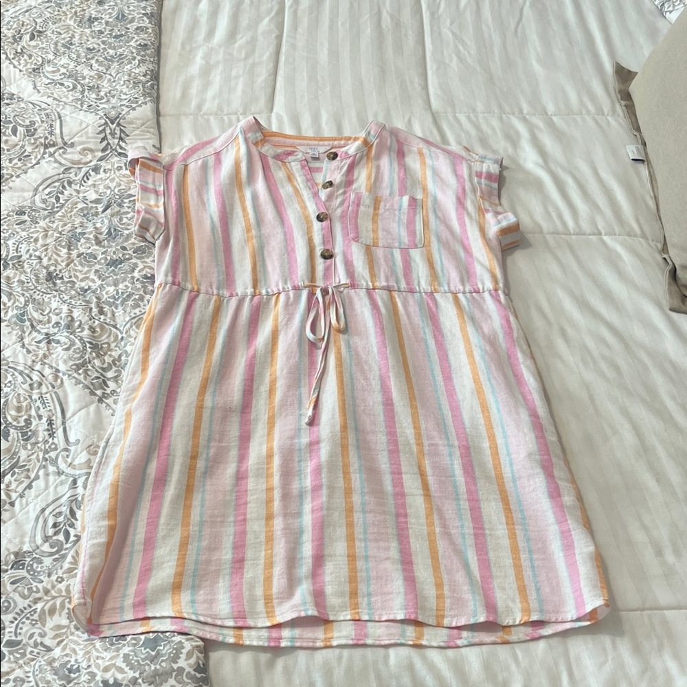 Striped Button-Down Dress